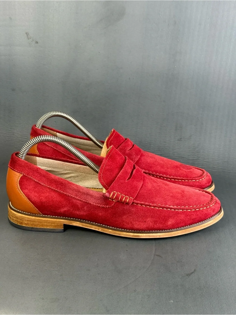 ALDO red suede Cynfran Penny Loafer shoes men’s size 9